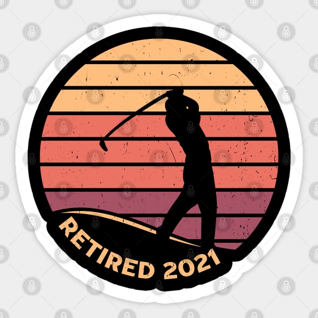 Vintage Golfer Retired 2021 Golf Player Golfing Retirement Sticker by Souben